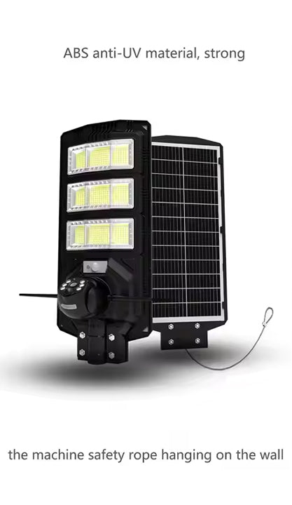 2-in-1 Solar Street Light with 4G & 4K AI Camera, Night Vision, Motion Sensor, Mobile App & Remote Control – 450W