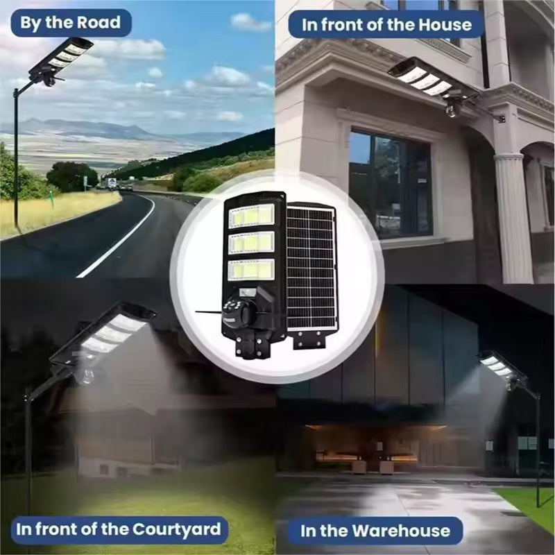 2-in-1 Solar Street Light with 4G & 4K AI Camera, Night Vision, Motion Sensor, Mobile App & Remote Control – 450W