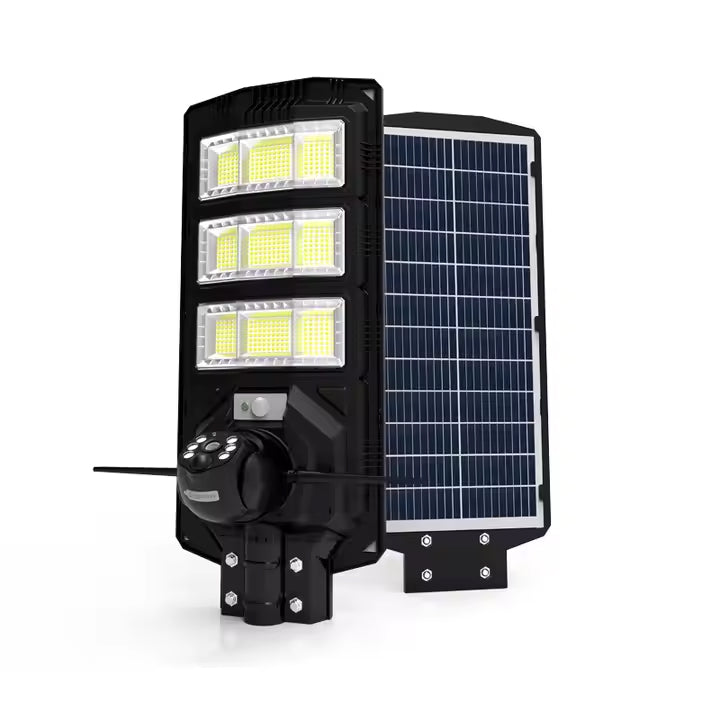 2-in-1 Solar Street Light with 4G & 4K AI Camera, Night Vision, Motion Sensor, Mobile App & Remote Control – 450W