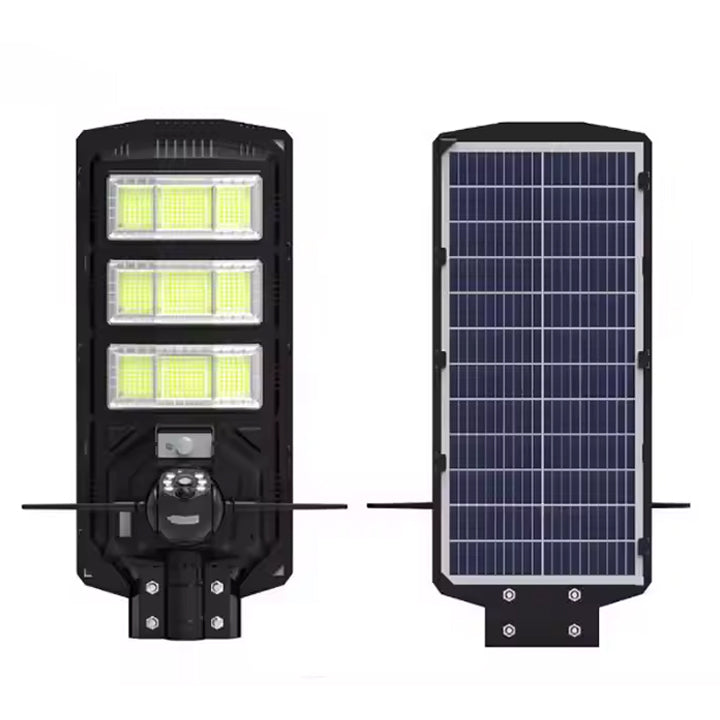 2-in-1 Solar Street Light with 4G & 4K AI Camera, Night Vision, Motion Sensor, Mobile App & Remote Control – 450W