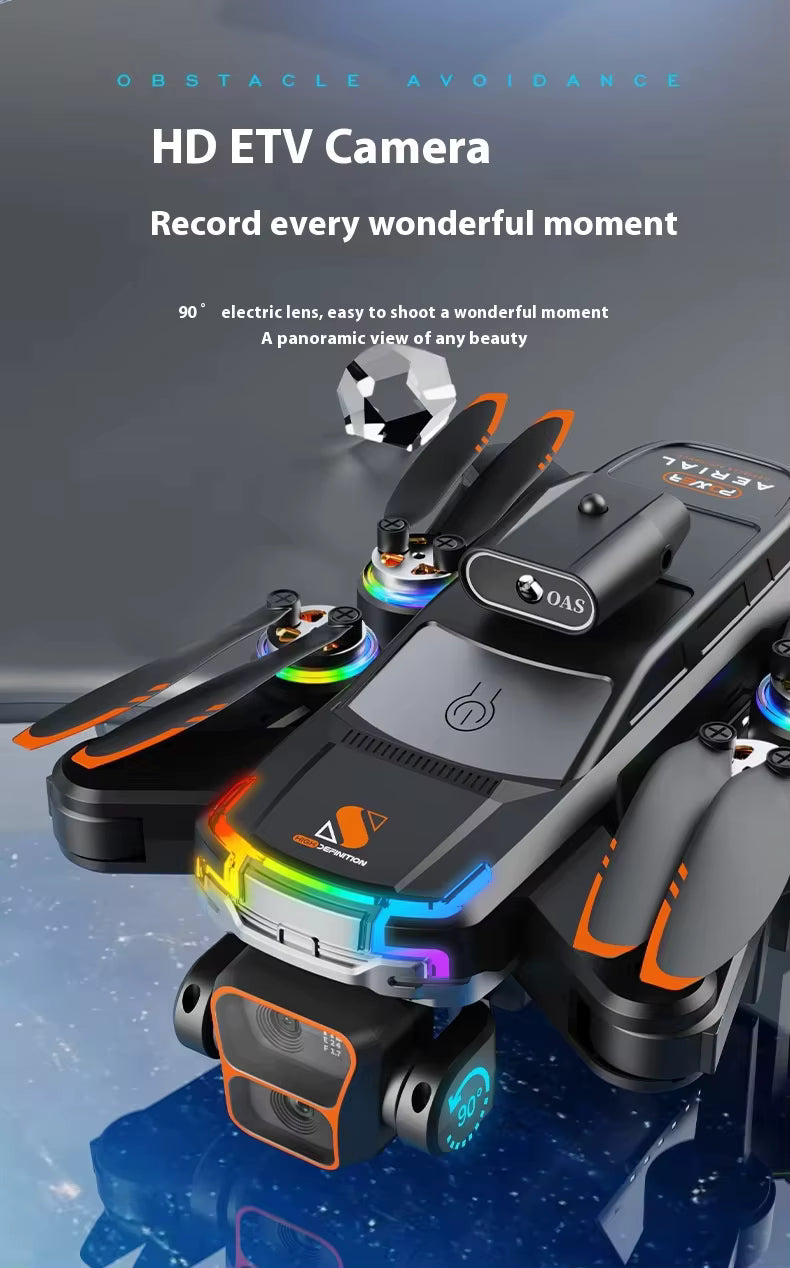 Power Aerial Smart RC Dual HD Camera Quadcopter Drone with 50X Zoom and 4“ LED Screen Remote, 360° Obstacle Avoidance, Optical Flow Hover, Gesture Control