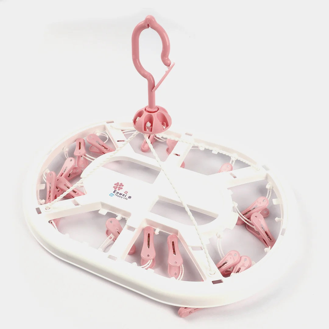 Multipurpose Clothes Hanger & Dryer with 18 Clips for Small Garments