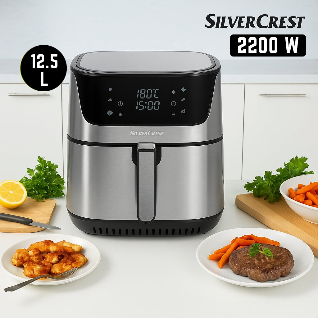 Silver Criest 2200W Digital Air Fryer 12.5L with Double Heater Fan Technology