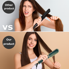 Professional Hair Straightening Hot Brush with 5 Temperature Levels, Anti-Scald Design & Dual Straightener Curler Function for All Hair Types