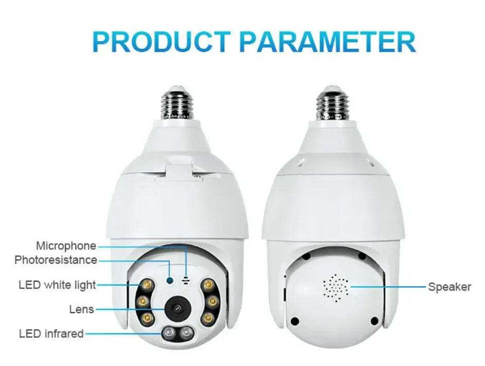 360° Wireless Security Camera with Motion Detection Technology and Night Vision