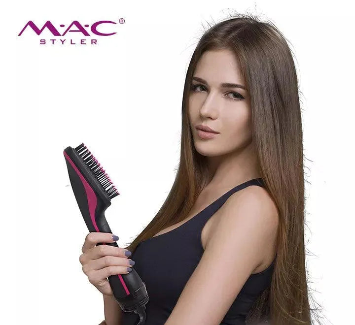 MAC Styler Advanced Hot Air Hair Brush with Customizable Heat Settings & Comfortable Grip Handle