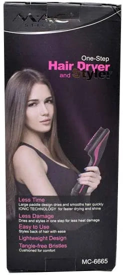 MAC Styler Advanced Hot Air Hair Brush with Customizable Heat Settings & Comfortable Grip Handle