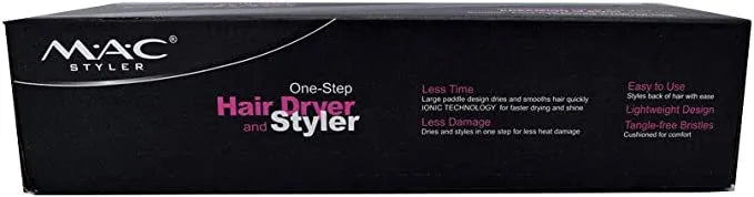 MAC Styler Advanced Hot Air Hair Brush with Customizable Heat Settings & Comfortable Grip Handle