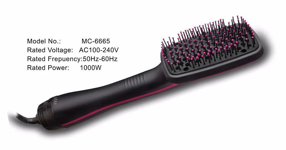 MAC Styler Advanced Hot Air Hair Brush with Customizable Heat Settings & Comfortable Grip Handle