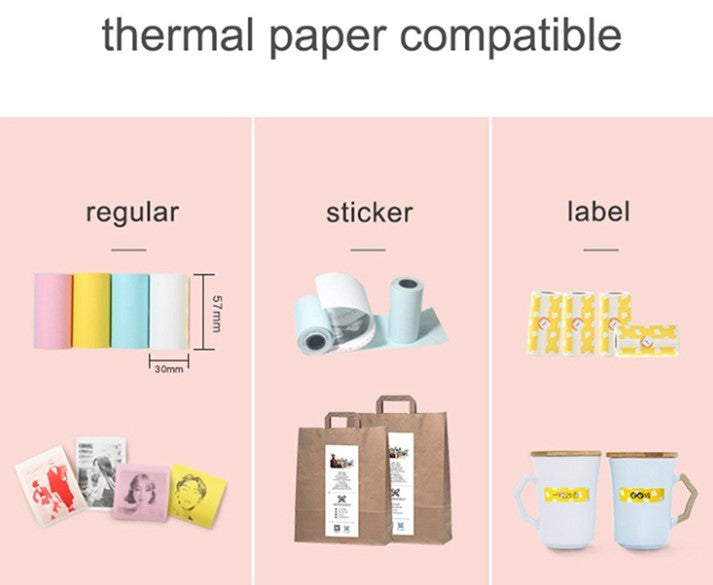 Mini Portable Bluetooth Pocket Printer with Thermal Printing and Wireless & USB Connectivity for PC