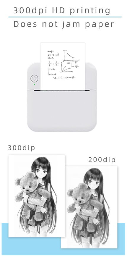 Mini Portable Bluetooth Pocket Printer with Thermal Printing and Wireless & USB Connectivity for PC
