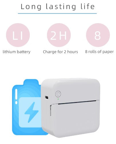 Mini Portable Bluetooth Pocket Printer with Thermal Printing and Wireless & USB Connectivity for PC