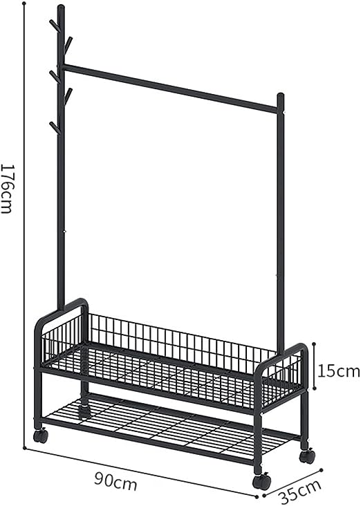 Modern Clothes Stand & Hanger Rack Organiser with Multi-Functional Storage and Hooks