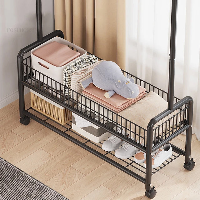 Modern Clothes Stand & Hanger Rack Organiser with Multi-Functional Storage and Hooks