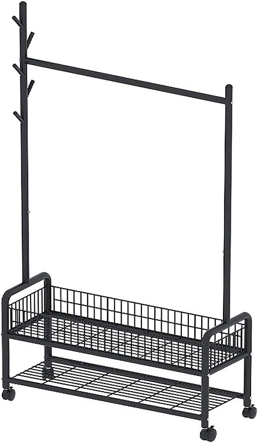 Modern Clothes Stand & Hanger Rack Organiser with Multi-Functional Storage and Hooks