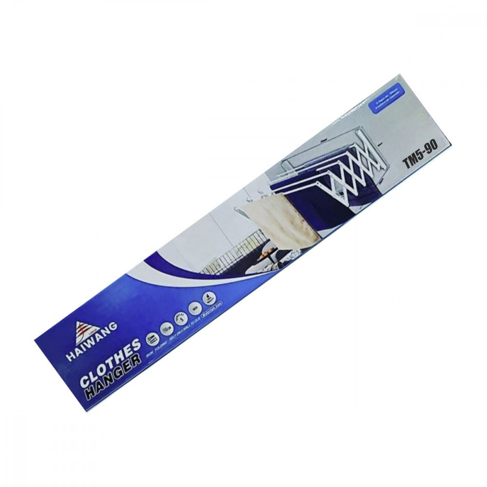 Wall Mounted Retractable Clothes Hanger & Dryer with Compact Design - 90 CM