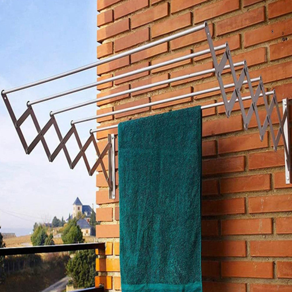 Wall Mounted Retractable Clothes Hanger & Dryer with Compact Design - 90 CM