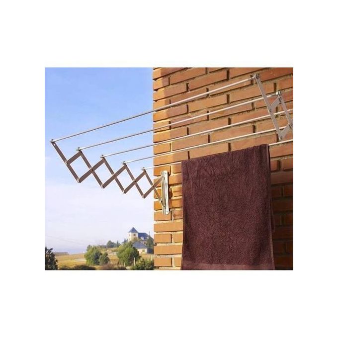 Wall Mounted Retractable Clothes Hanger & Dryer with Compact Design - 90 CM