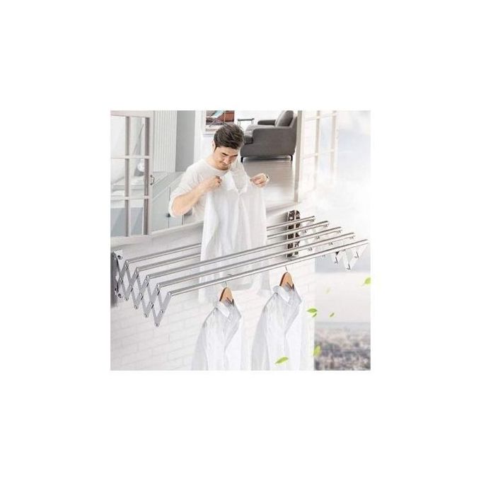 Wall Mounted Retractable Clothes Hanger & Dryer with Compact Design - 90 CM