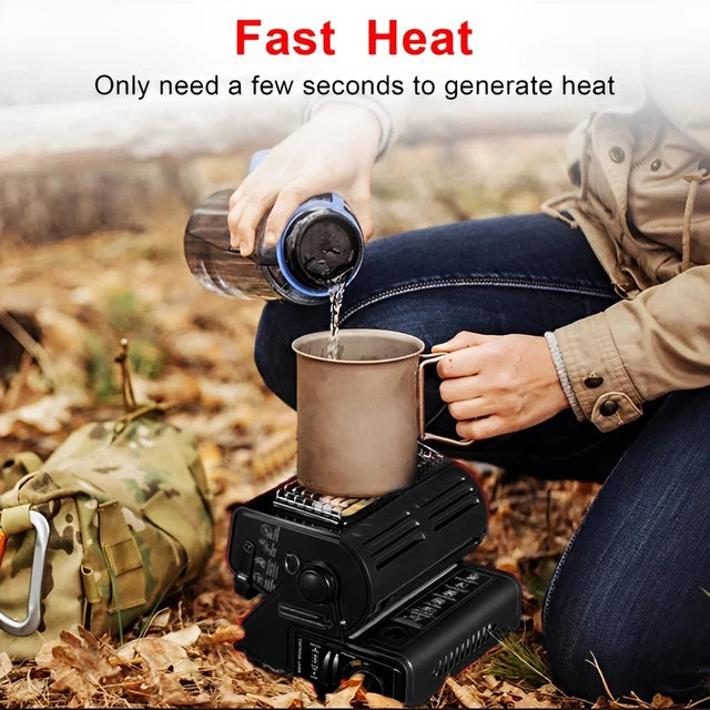 2-in-1 Portable Camping Heater & Stove with Handle for Outdoor & Home