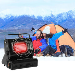 2-in-1 Portable Camping Heater & Stove with Handle for Outdoor & Home