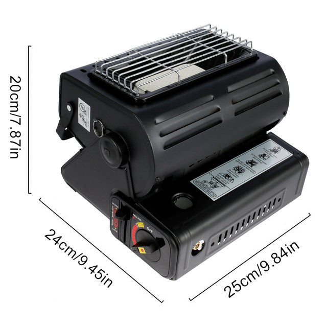 2-in-1 Portable Camping Heater & Stove with Handle for Outdoor & Home