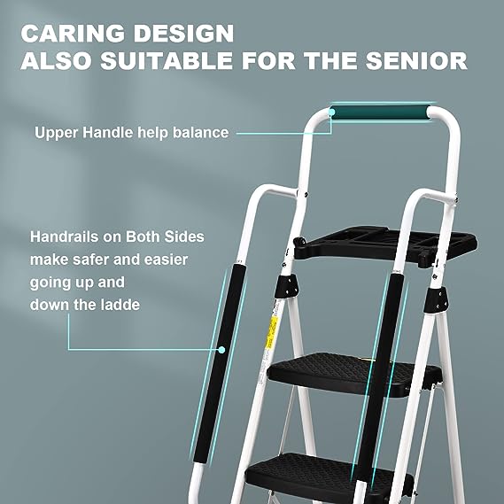 Heavy-Duty 5-Step Ladder with Handrails and Tool Platform - 150 Kg Capacity