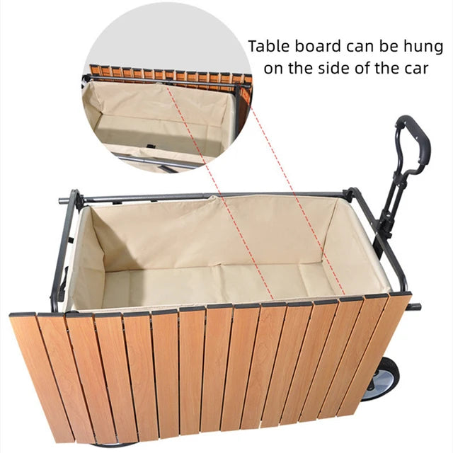 2-in-1 Multipurpose Adventure Utility Trolley with Foldable Table Top for Outdoor & Camping