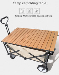 2-in-1 Multipurpose Adventure Utility Trolley with Foldable Table Top for Outdoor & Camping