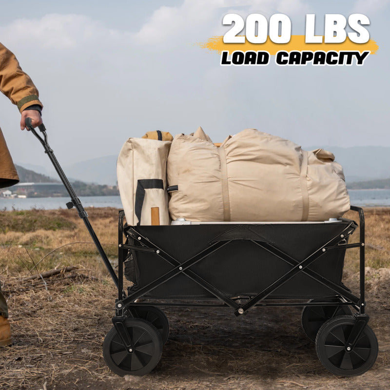 2-in-1 Multipurpose Adventure Utility Trolley with Foldable Table Top for Outdoor & Camping