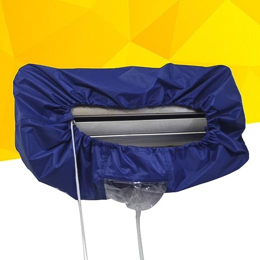 Waterproof Air Conditioner Cleaning Cover with Drain Outlet for AC Washing, Maintenance & Servicing