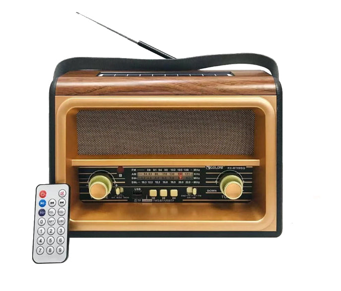 Golon Retro Radio & Solar Bluetooth Speaker with AUX/FM/AM/SW - USB/SD/TF with Remote Control