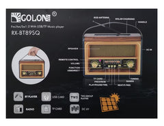 Golon Retro Radio & Solar Bluetooth Speaker with AUX/FM/AM/SW - USB/SD/TF with Remote Control