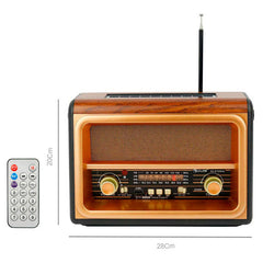 Golon Retro Radio & Solar Bluetooth Speaker with AUX/FM/AM/SW - USB/SD/TF with Remote Control