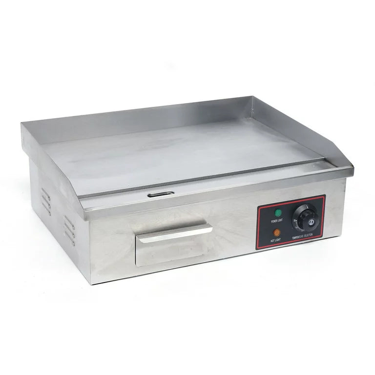 Electric Countertop Griddle Grill with Flat Top & Stainless Steel Body - 3000W -Thermostatic Control for Home, Outdoor & Commercial Cooking