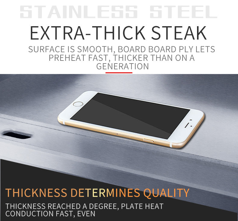 Electric Countertop Griddle Grill with Flat Top & Stainless Steel Body - 3000W -Thermostatic Control for Home, Outdoor & Commercial Cooking