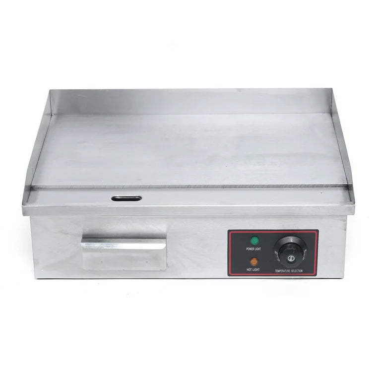 Electric Countertop Griddle Grill with Flat Top & Stainless Steel Body - 3000W -Thermostatic Control for Home, Outdoor & Commercial Cooking
