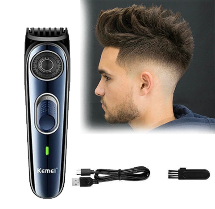 Kemei Rechargeable Beard & Hair Trimmer: Adjustable 1-10mm Size Cutting