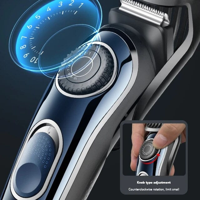 Kemei Rechargeable Beard & Hair Trimmer: Adjustable 1-10mm Size Cutting
