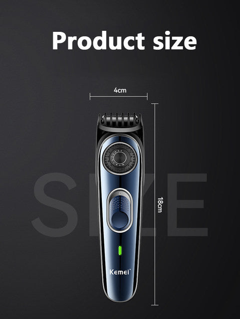 Kemei Rechargeable Beard & Hair Trimmer: Adjustable 1-10mm Size Cutting