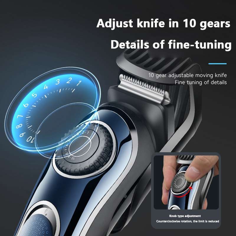 Kemei Rechargeable Beard & Hair Trimmer: Adjustable 1-10mm Size Cutting