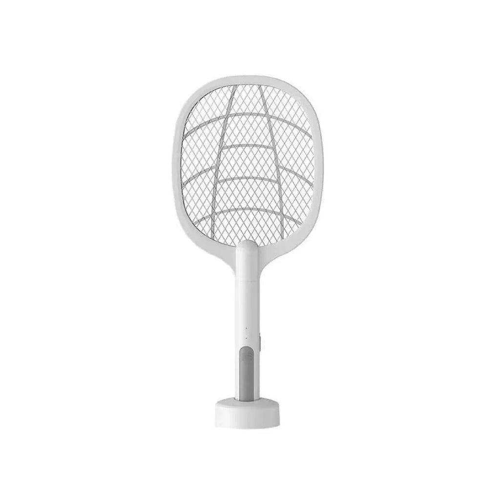 Electric Fly & Mosquito Zapper Bat Racket with Stand - Rechargeable Bug Swatter with UV Light - Assorted Colors