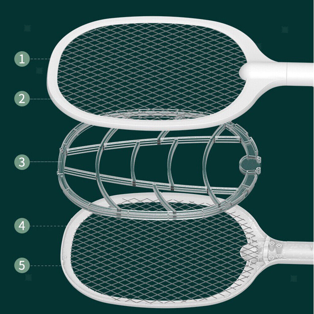 Electric Fly & Mosquito Zapper Bat Racket with Stand - Rechargeable Bug Swatter with UV Light - Assorted Colors