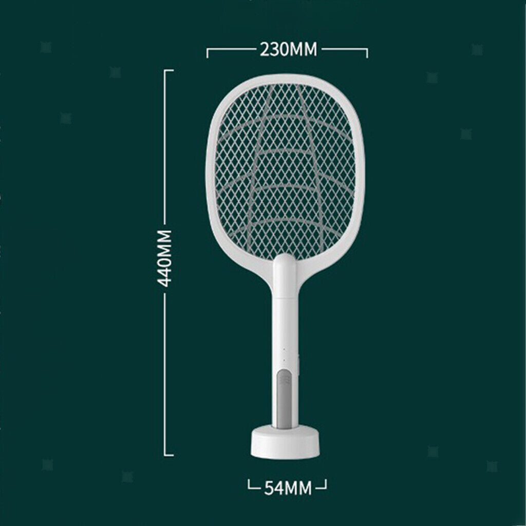 Electric Fly & Mosquito Zapper Bat Racket with Stand - Rechargeable Bug Swatter with UV Light - Assorted Colors