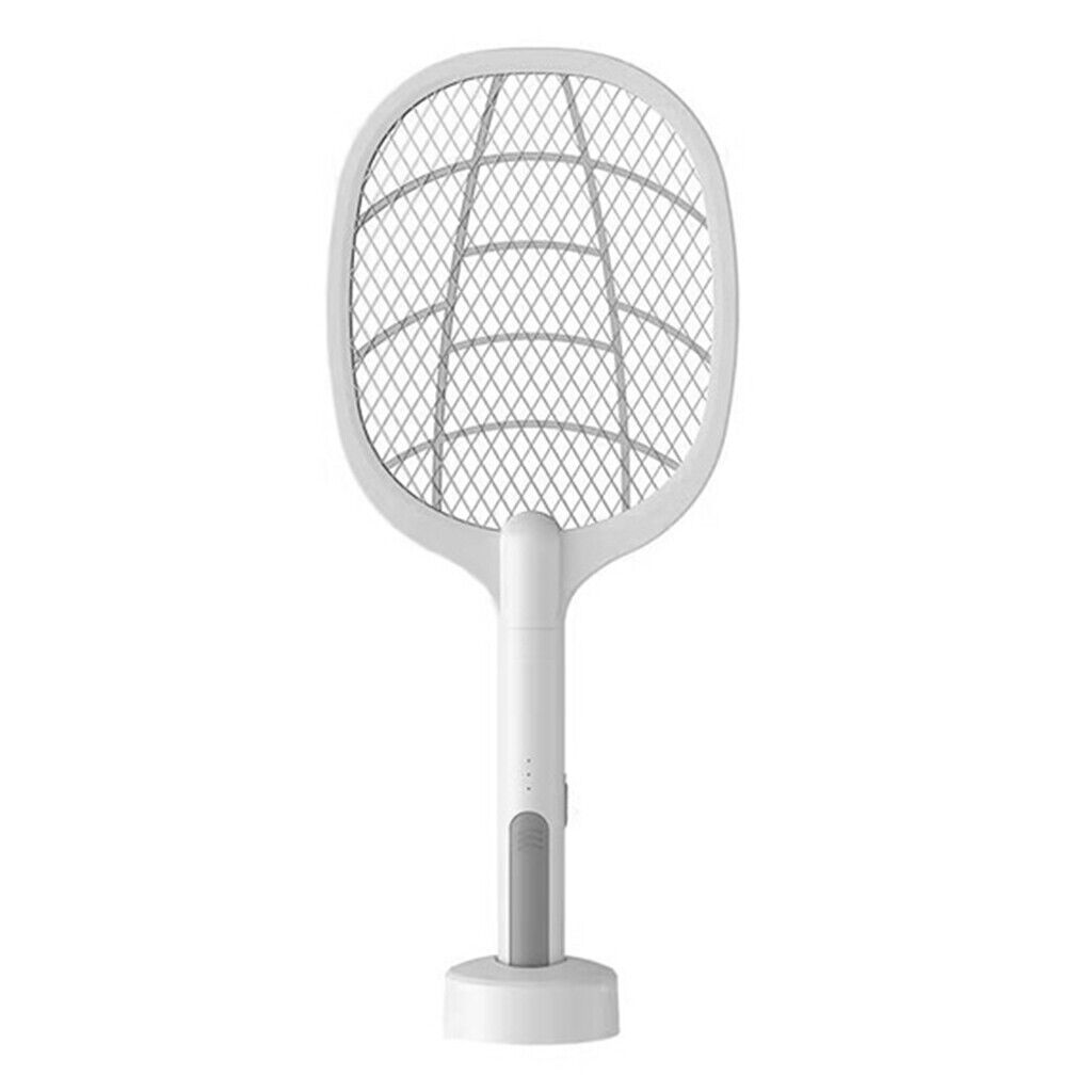 Electric Fly & Mosquito Zapper Bat Racket with Stand - Rechargeable Bug Swatter with UV Light - Assorted Colors
