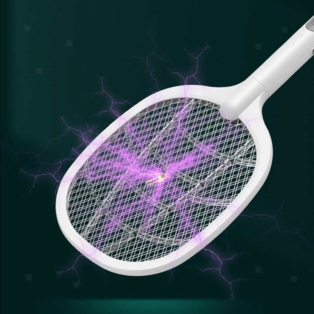 Electric Fly & Mosquito Zapper Bat Racket with Stand - Rechargeable Bug Swatter with UV Light - Assorted Colors
