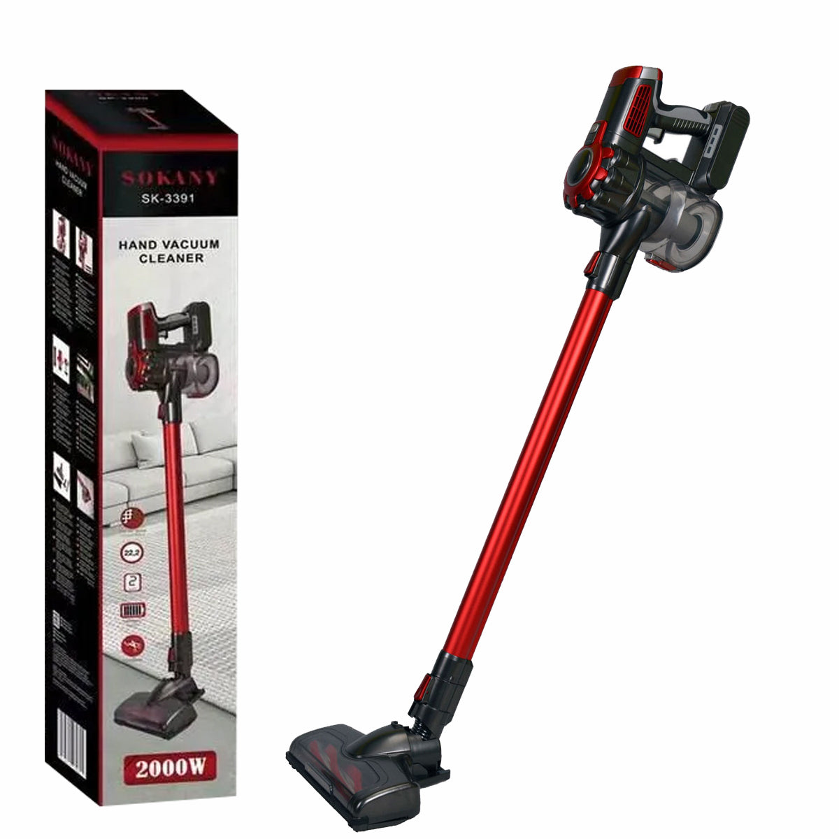 Sokany 2000W Handheld Cordless Vacuum Cleaner - Multi Surface with 2 Speeds