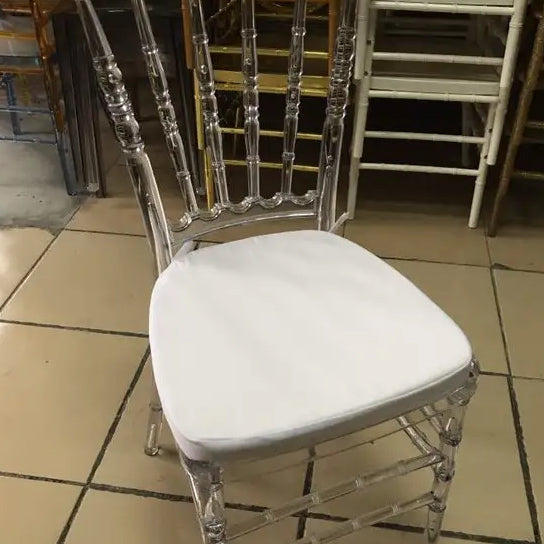 Elegant Crystal Acrylic Banquet Chair with Cushion for Occasions and Home