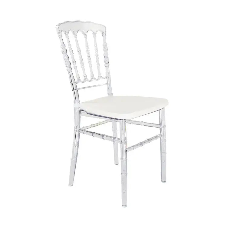 Elegant Crystal Acrylic Banquet Chair with Cushion for Occasions and Home