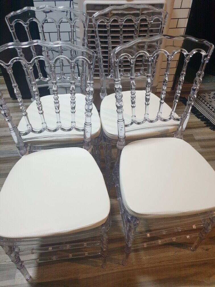 Elegant Crystal Acrylic Banquet Chair with Cushion for Occasions and Home